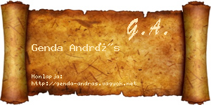 Genda András névjegykártya